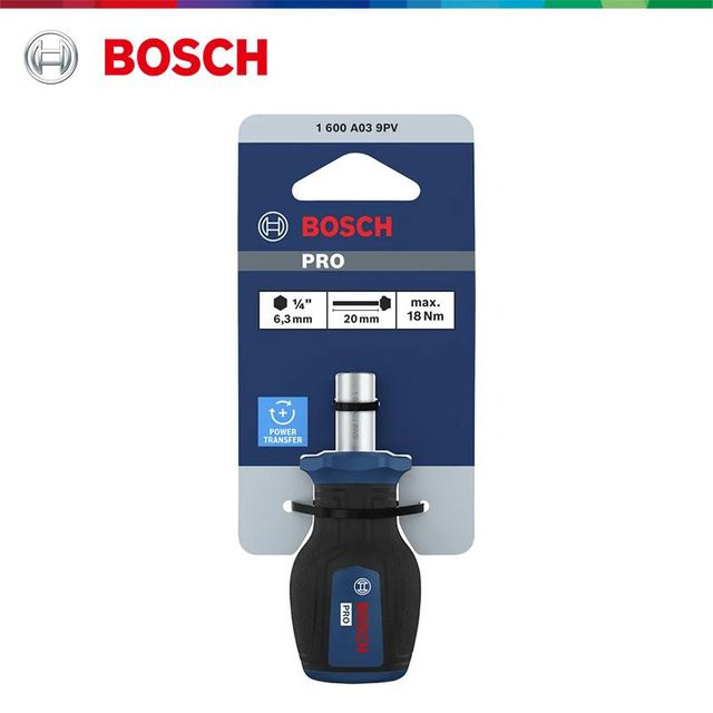Bosch Verlängerungsstange für Schraubendreher und Ratsche mit 1/4 Zoll Sechskant Bitaufnahme, stark magnetisch, ergonomischer Griff, blau - Bild 1