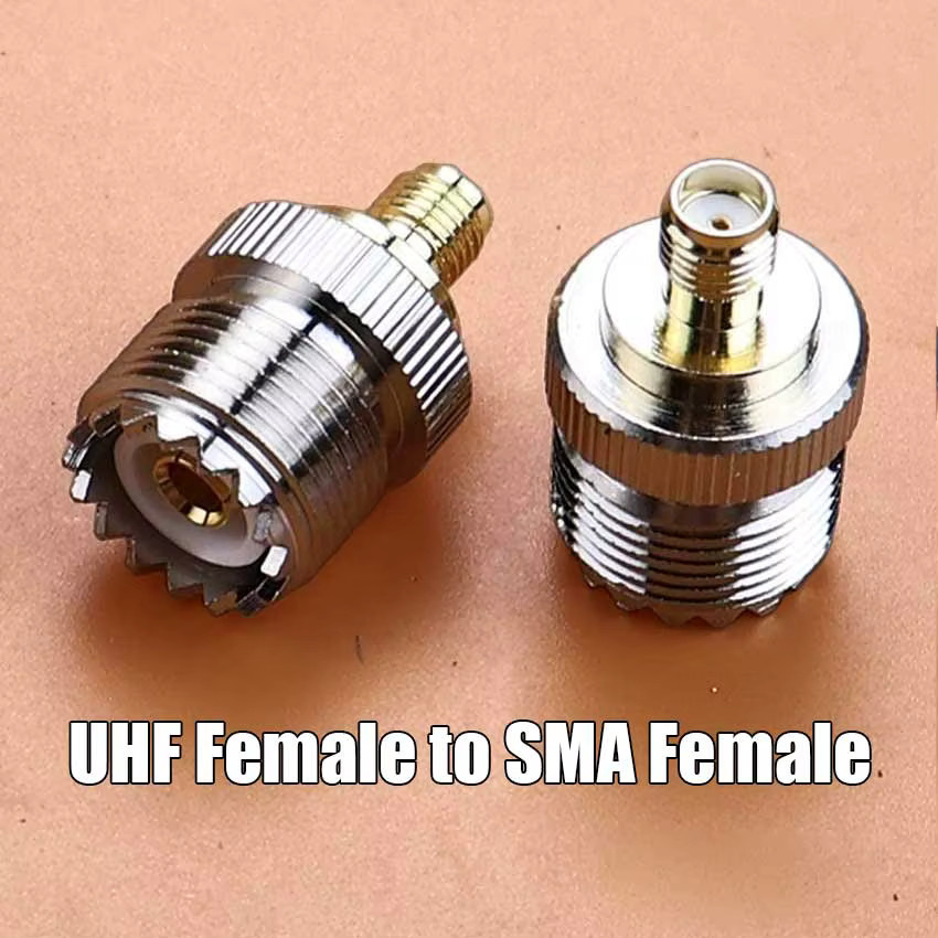 YanXi UHF zu SMA Adapter Konverter mit PL259 Stecker, SO239 Buchse und SMA Buchse Stecker gerade in Silber - Bild 2