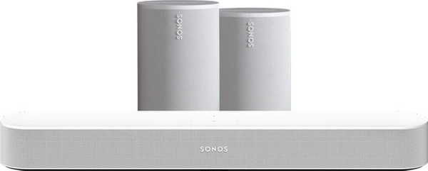 Sonos Soundbar Set: Beam Gen. 2 und 2x Era 100 in Weiß mit Wi-Fi und Bluetooth