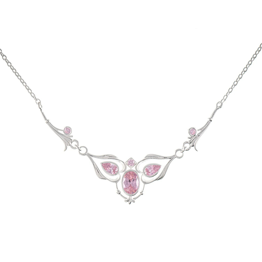 Collier 925 Silber, Zirkonia rosa, Damen - Bild 1