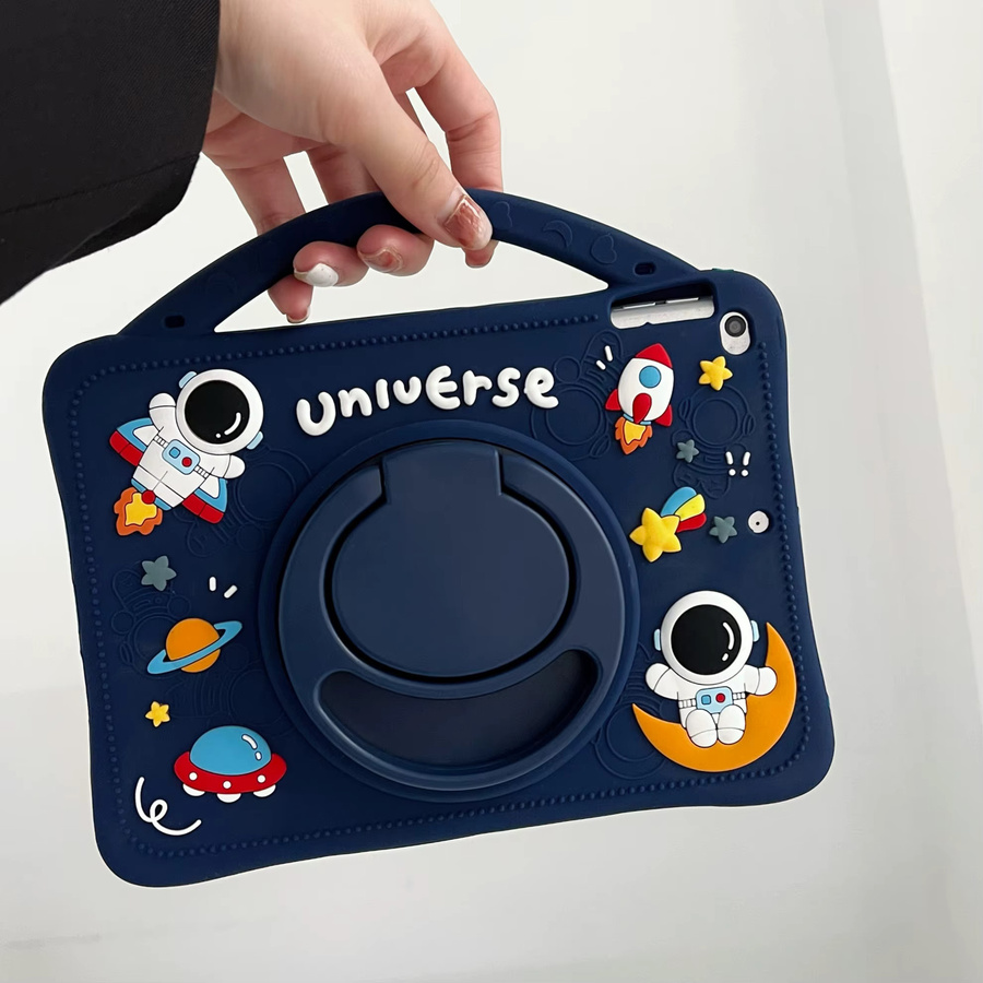 Silikonhülle für Lenovo Xiaoxin Pad 2024 und Tab M11 TB-330FU TB-331FC mit drehbarer Standabdeckung und Kinder-Griff in Blau oder Lila - Bild 2