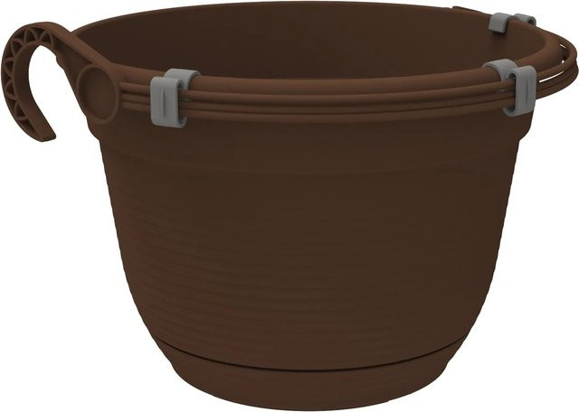 Florus Hängeampel aus Kunststoff in Braun, Durchmesser: 26 cm - Bild 1