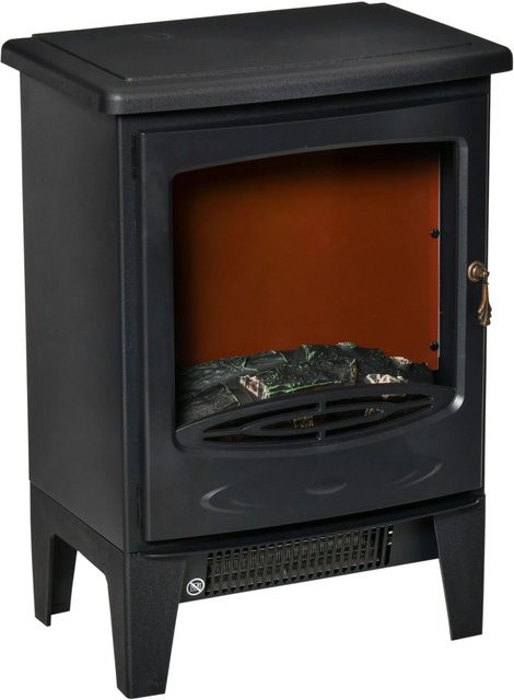 Elektrischer Kamin von HOMCOM in Schwarz aus Stahl, ABS und Kunststoff, B: 39,0 cm, T: 26,0 cm, H: 54,8 cm - Bild 1
