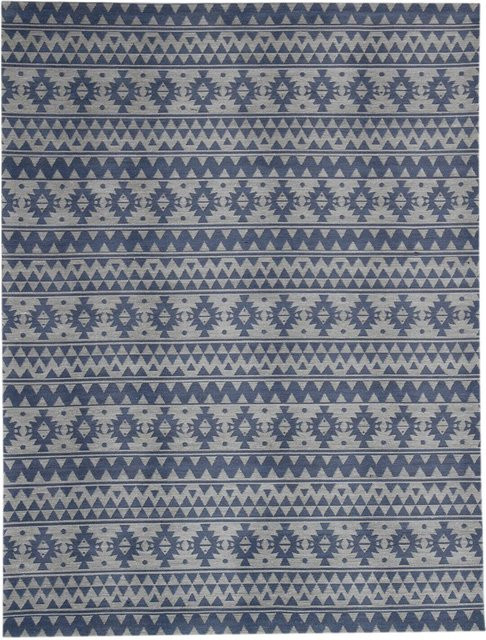 Kayoom Flachgewebeteppich Sunny 210 Hellblau für Innen- und Außenbereich B/L: 160 x 230 cm - Bild 1