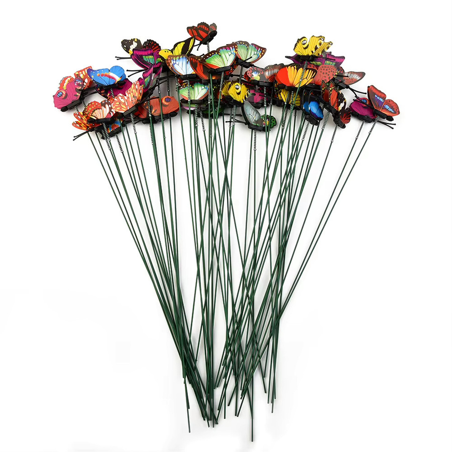50er Set bunte Schmetterlings-Stecker zur Dekoration von Garten, Hof und Blumentöpfen, Mehrfarbig - Bild 2