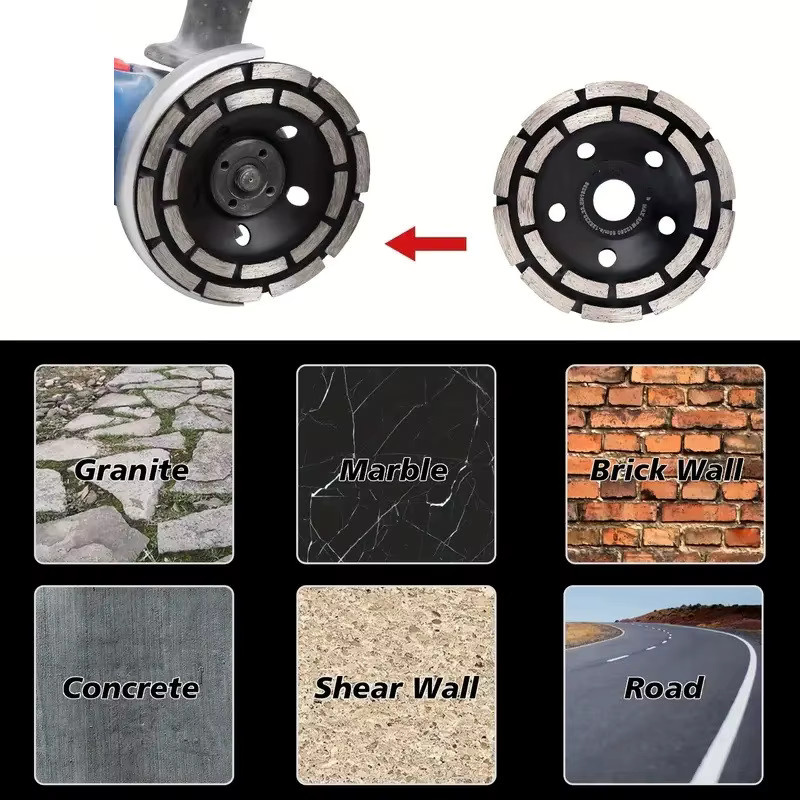 Diamant-Schleifscheibe Schüsselbecher-Trennscheibe für Marmor Beton Granit und Stein Durchmesser: 100 mm bis 125 mm - Bild 5