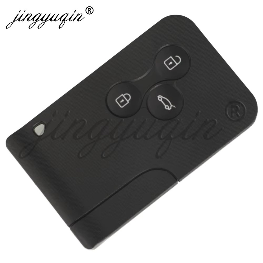 Jingyuqin Ersatzfernbedienung 433 MHz ID46 PCF7947 Chip mit 3 Tasten für Renault Megane 2 3 Scenic Clio 2003-2008 in Schwarz mit Upgrade-Design Notfallkarte - Bild 2