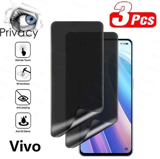3er Pack Privatsphäre Hydrogel Displayschutzfolie für Vivo V50 V40 V23 Pro Plus mit Fingerabdruck-Entriegelung - Bild 1