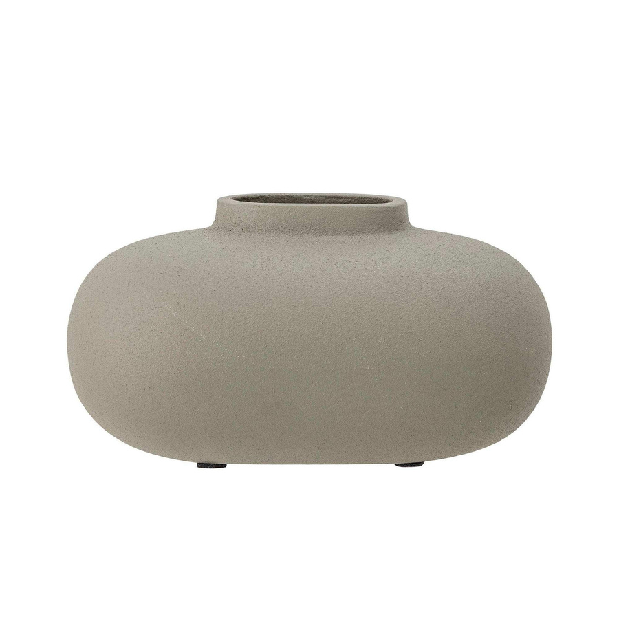 Bloomingville Vase Tezza aus Aluminium in Grau mit skandinavischem Design, Höhe: 17 cm - Bild 1