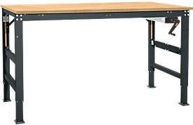 Arbeitstisch Ergo K von Manuflex mit Kurbel und Multiplex-Tischplatte in Anthrazit, B/T/H: 175 x 80 x 45 cm - Bild 1