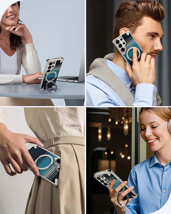 Oatsbasf Rahmenlose Hülle für Samsung Galaxy S26 Ultra mit 360 Grad Schutz, drehbarer magnetischer Ständer und S-Pen Zugang - Bild 6