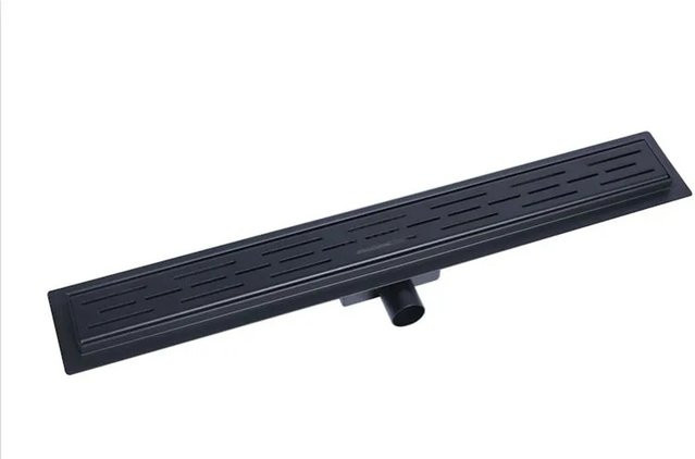 Glasdeals Edelstahl-Duschrinne Schwarz 80 cm mit Siphon für bodengleiche Duschen - Bild 1