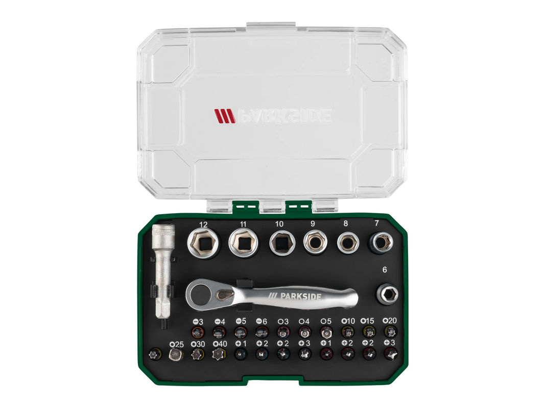 Parkside Ratschen-Bit- und Steckschlüssel-Set, 31-teilig, 1/4 Zoll, aus Stahl - Bild 3