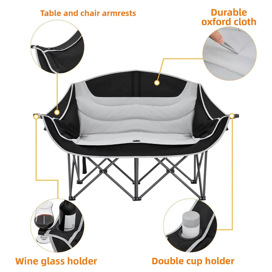MOYU Outdoor-Sonnenschutz aus Oxford-Stoff mit Stahlrahmen in Grau für Picknick, Angeln und Garten - Bild 4