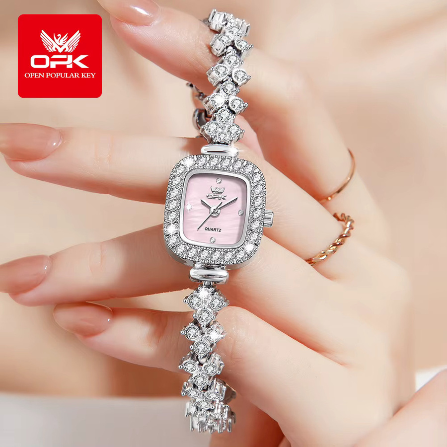 OPK Armbanduhr, Diamant, Zirkonia, Quarz, Silber, Milanaise, Damen - Bild 2
