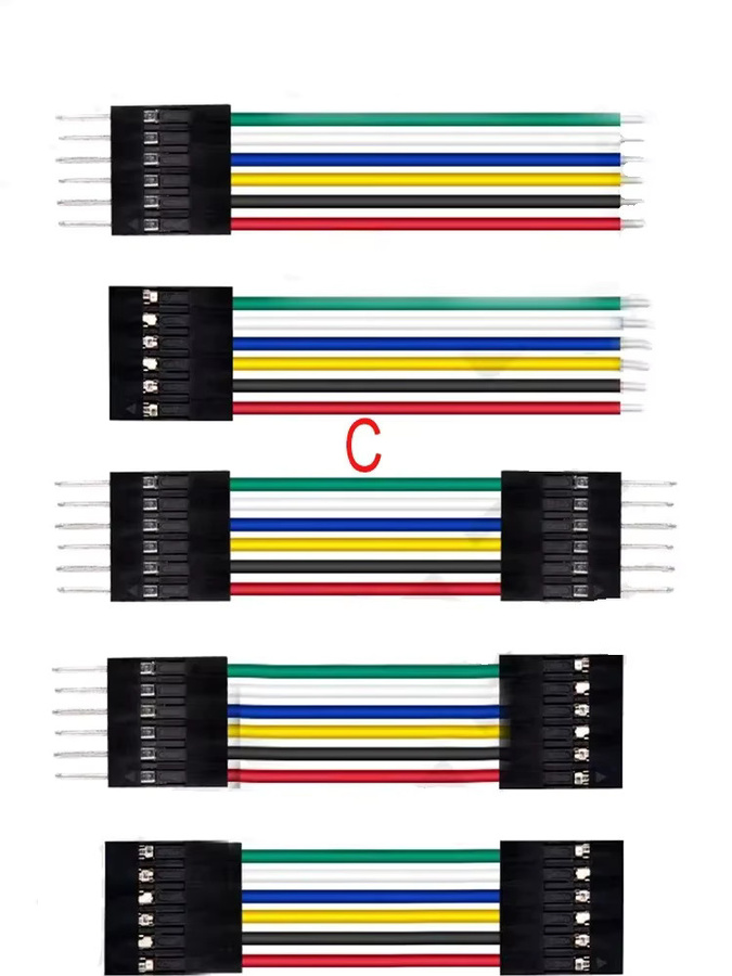 10 Stück DuPont Farbanschlusskabel 2,54 mm einreihig in Multicolor mit Einzel- und Doppelkopf als Buchse auf Buchse, Stecker auf Buchse oder Stecker auf Stecker - Bild 1