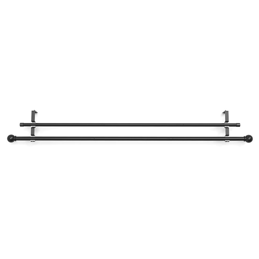 Doppelstangen-Gardinenstangenset aus Metall in Schwarz, spiralförmige Doppel-Römerstange für Fenster von 137 cm bis 335 cm - Bild 7