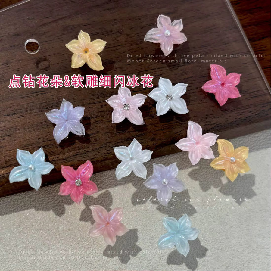 YYM Nagelcharms, 30 Stück, 3D Harz-Blumen, glänzend, transparent - Bild 3