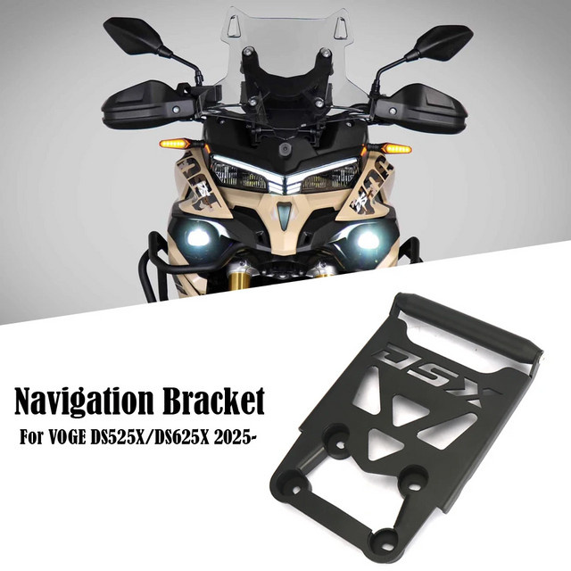 VOGE Motorrad GPS und Handyhalterung für DS525X, DS525, DS625X, 625DSX, 625DS Modelle 2025 in Schwarz mit 22mm Befestigung - Bild 1