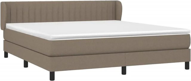 vidaXL Boxspringbett Hybrid mit Matratze Taupe Beige, B/T/H: 180 x 200 x 78 cm - Bild 1