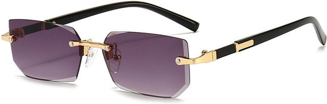 YM01-FASHION Sonnenbrille, randlos, rechteckig, Metall, grau, Unisex - Bild 1