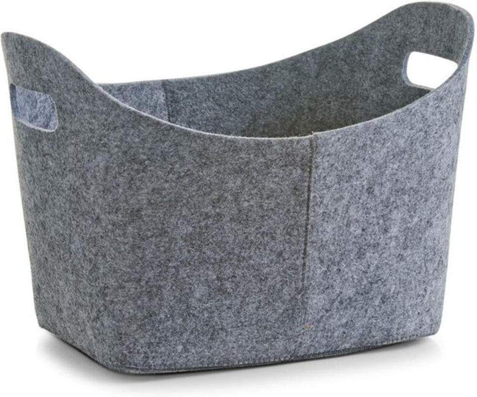 Aufbewahrungskorb aus Filz von Zeller in Grau, oval und freistehend, B/T/H: 37 x 28 x 25 cm - Bild 1