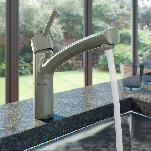 LENZ Küchenarmatur NEXO aus Messing in Nickel-matt und Silber mit schwenkbarem Auslauf und wassersparender Funktion - Bild 2