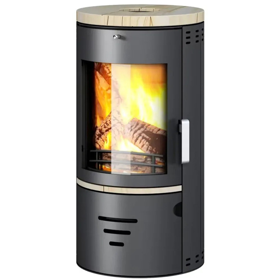 Accente Tifano Kaminofen aus Sandstein in Schwarz mit 6,5 kW und Automatik - Bild 2