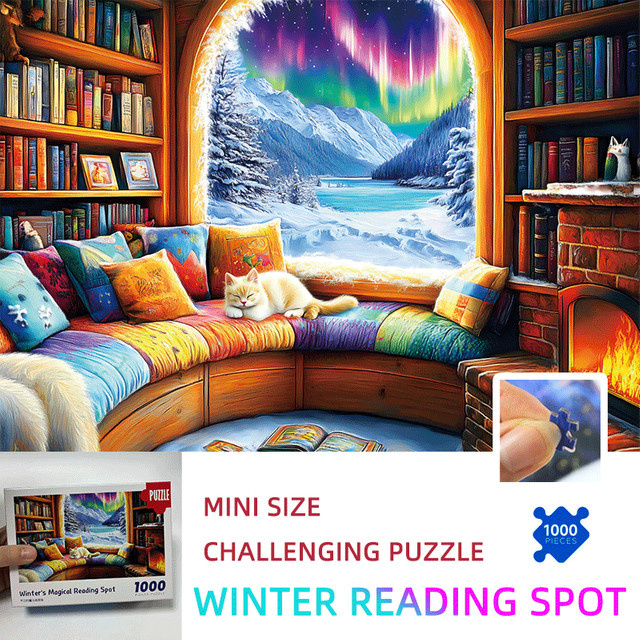 MaxRenard Mini-Puzzle, schlafendes Katzen-Design, 1.000 Teile - Bild 1