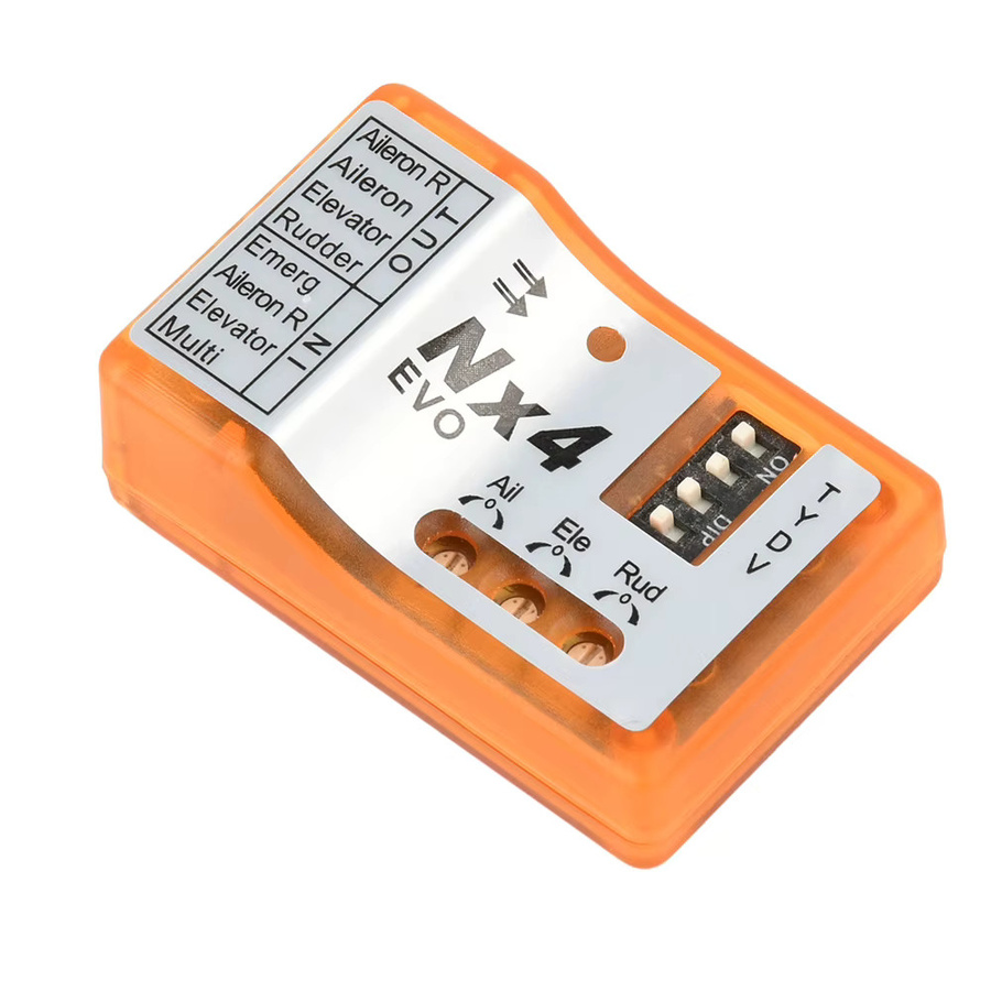 diymore NX4-EVO/NX4-PRO Flight Controller mit 3D Flight Gyro Balance für Starrflügelflugzeuge in Orange - Bild 2