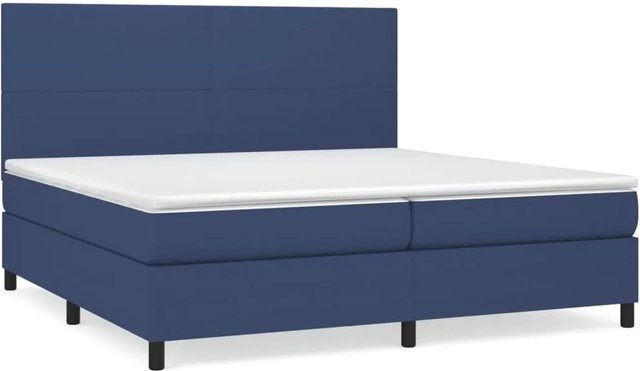 vidaXL Boxspringbett Hybrid mit Matratze und Taschenfederkern in Blau, B/T: 200 x 200 cm - Bild 1