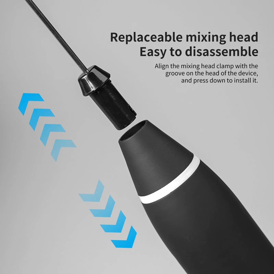 XIADYINJIA Elektrischer Mini-Milchaufschäumer und kabelloser Handmixer in Schwarz - Bild 5