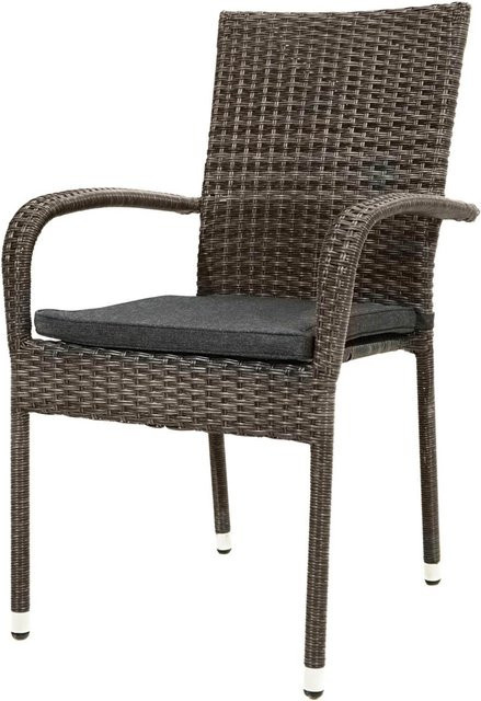 OUTFLEXX Rabida Basic Gartenstuhlauflage aus Polyester in Anthrazit, wasserabweisend und wetterfest - Bild 1
