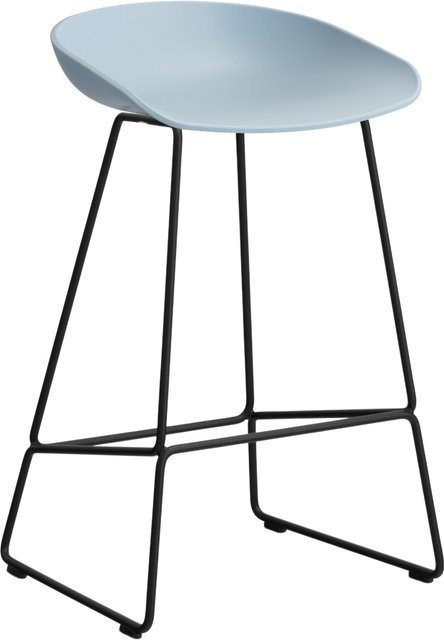 HAY About A Stool AAS 38 Hocker in Blau mit Stahlgestell und Polypropylen-Sitzschale - Bild 1