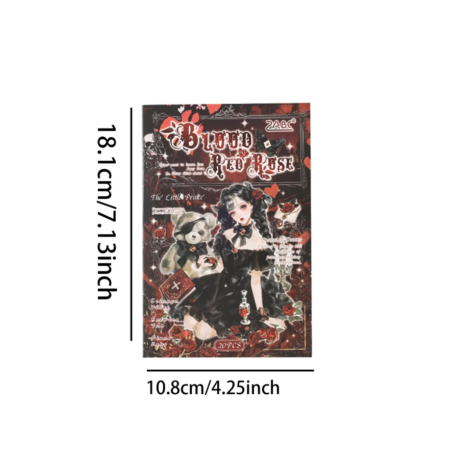 20 Stück Gothic Lolita Charakter PET Aufkleber in Multicolour für ästhetische Collagen - Bild 3