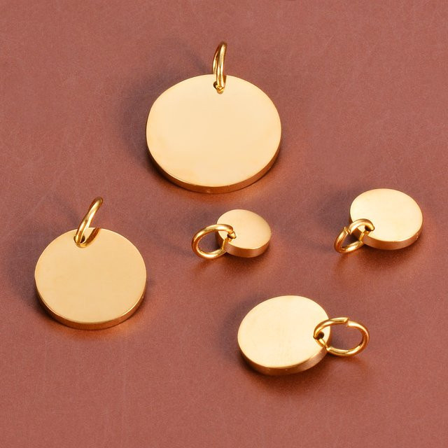 ID-Tag-Charms Messing, Gold, Unisex - Bild 1