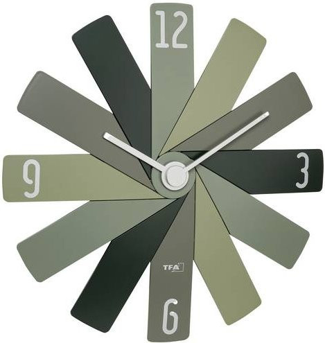 TFA Dostmann Quarz Wanduhr in Grün mit Silent-Funktion, B/H/T: 4,0 x 4,0 x 0,37 cm - Bild 1