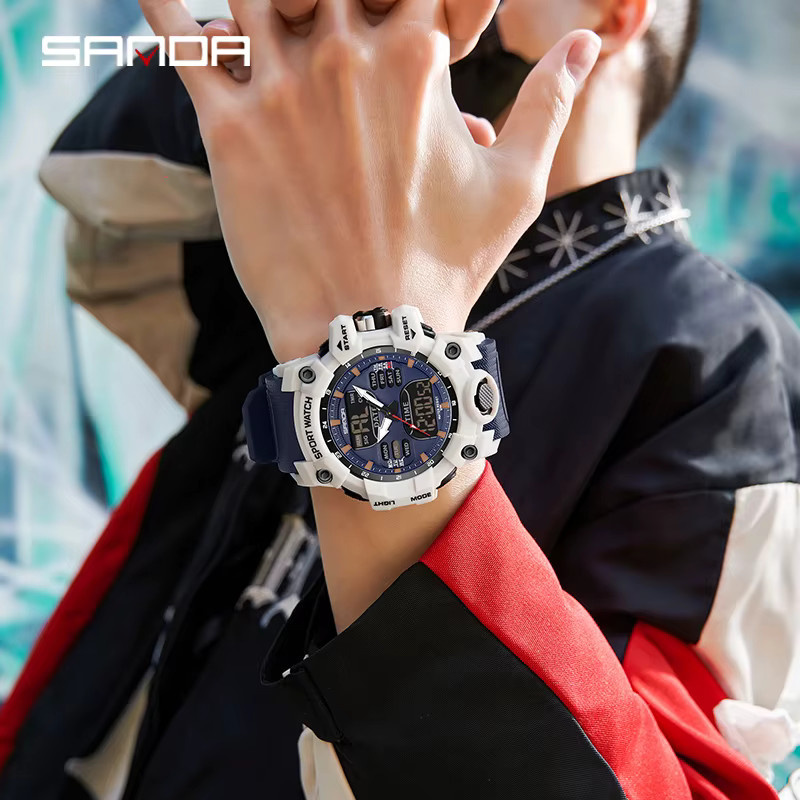 Sanda Armbanduhr, Analog-Digital, Quarz, Kunststoff, Herren - Bild 3