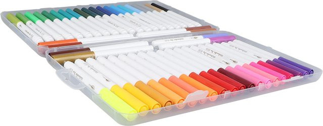 Wosawe Aquarellstifte mit 48 Farben, abwaschbare Brush Marker für Kinder und Studenten, Multicolor und Weiß - Bild 1