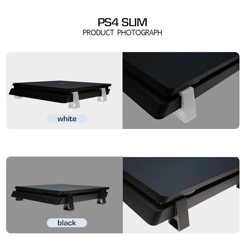 DATA FROG Horizontale Kühlständer-Fußhalterung für PS4, PS4 Slim und PS4 Pro in Schwarz - Bild 4