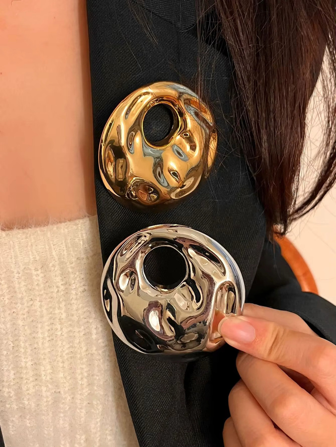 Brosche, geometrisch, Metall, Damen - Bild 1