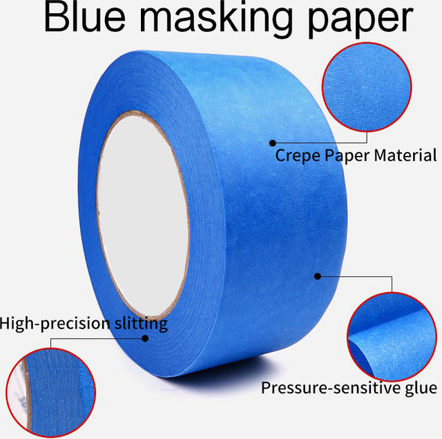 Blaues Maler-Abdeckband aus Papier für saubere Kanten und Zierleisten, Breite: 1,2 cm - Bild 1