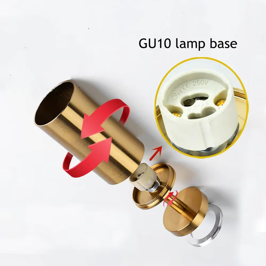 TRAZOS LED-Strahler in Gold/Messing für GU10 Glühbirnen, 360 Grad drehbare Aufputz-Deckenlampe im skandinavischen Design - Bild 2