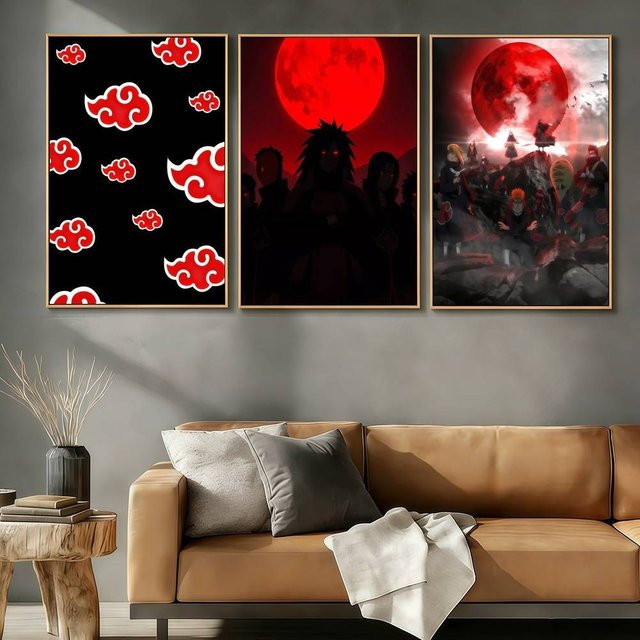 Naruto Akatsuki Poster Aufkleber Vintage Wanddekoration Kunstdruck in Mehrfarbig, B/H: 21,0 x 30,0 cm - Bild 1