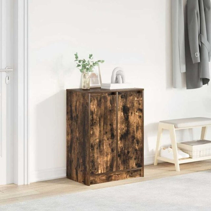 Vidaxl Schuhschrank aus Holzwerkstoff in Braun mit Drehtüren im Industrial Design, B/T/H: 57 x 34 x 76 cm - Bild 1