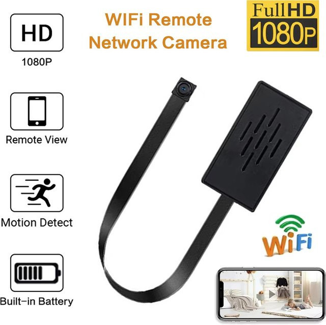 Virwir Mini WiFi Kamera HD 1080P Tragbares DIY Modul mit Bewegungserkennung und Remote View in Schwarz - Bild 1