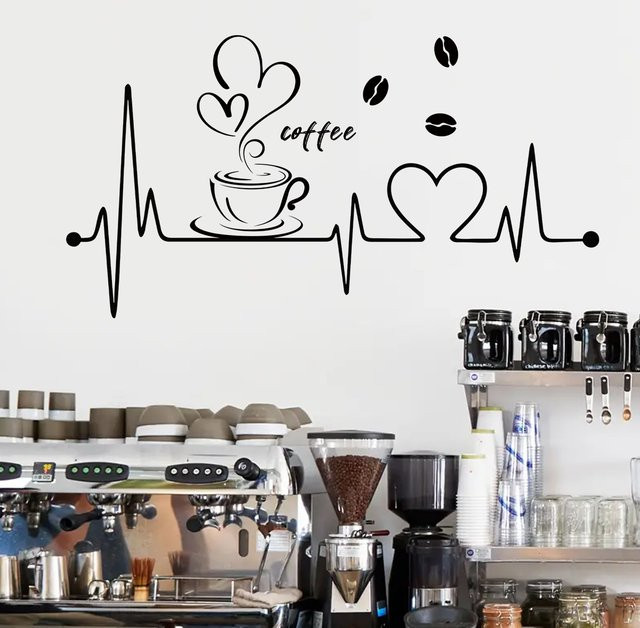 BRUP Wandtattoo EKG Muster aus PVC für Wohnzimmer, Schlafzimmer und Küche - Bild 1