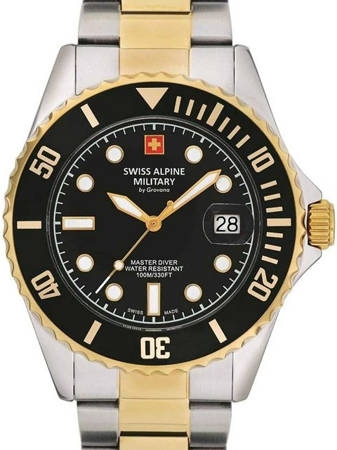 Swiss Alpine Military Taucheruhr, Quarz, Edelstahl, 42 mm, Herren - Bild 1