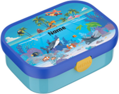 Mepal Brotdose Tropical Ocean in Blau mit Bestückung durch Besteck und Snap-Lid zum Personalisieren mit Namen und Foto - Bild 1