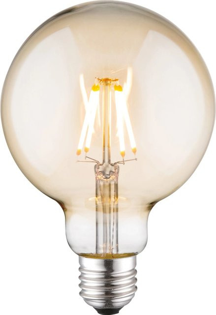 Just Light LED-Leuchtmittel Globe Filamentlampe E27 Vintage Gold Transparent H x B x T: 13,5 x 9,5 x 9,5 cm - Bild 1